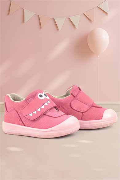 Rakerplus Dino Hakiki Deri Pembe Yüksek Bilekli Bebek Ayakkabı
