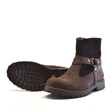 Rakerplus Garuda Hakiki Deri Kahve Fermuarlı Çocuk Bot