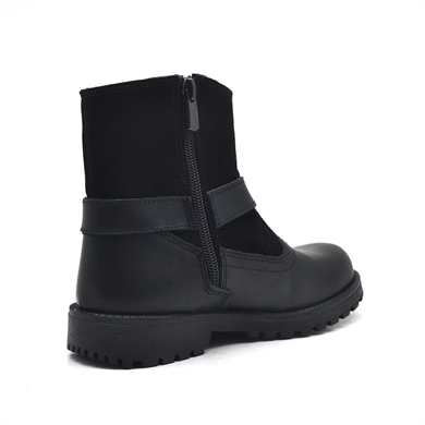 Rakerplus Garuda Hakiki Deri Siyah Fermuarlı Çocuk Bot