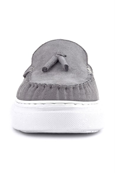 Rakerplus Gri Hafif Tabanlı Erkek Çocuk Makosen Ayakkabı