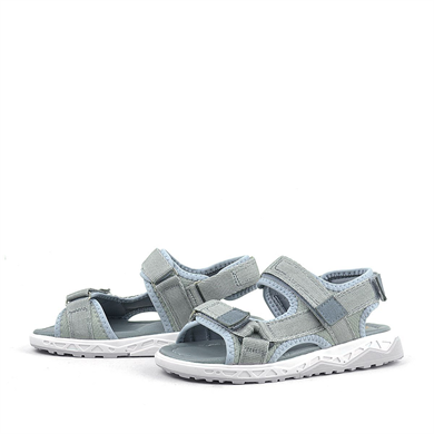 Rakerplus Gri Kordon Detaylı Konfor Tabanlı Cırtlı Çocuk Sandalet