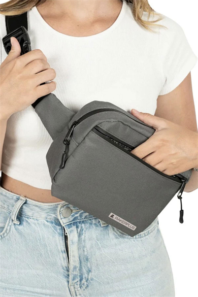 Rakerplus Gri Unisex Minimal 21x15x5 cm Bel ve Göğüs Çantası