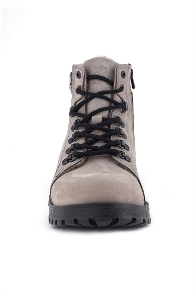 Rakerplus Griffon Hakiki Deri Açık Gri Bağcıklı Fermuarlı Bot