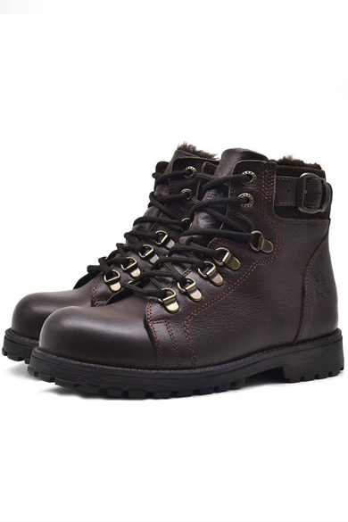 Rakerplus Griffon Hakiki Deri Fermuarlı Kışlık Çocuk Bot