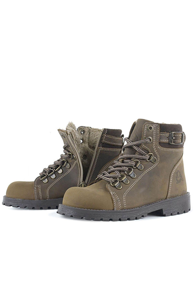 Rakerplus Griffon Hakiki Deri Kum Fermuarlı Kışlık Çocuk Bot