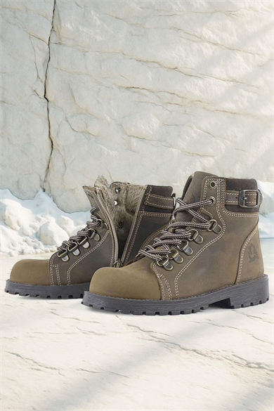 Rakerplus Griffon Hakiki Deri Kum Fermuarlı Kışlık Çocuk Bot