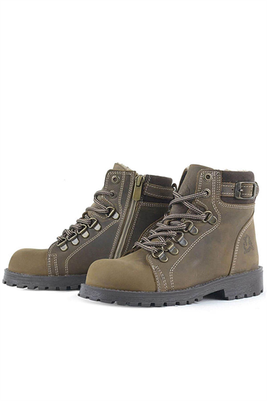 Rakerplus Griffon Hakiki Deri Kum Fermuarlı Kışlık Çocuk Bot