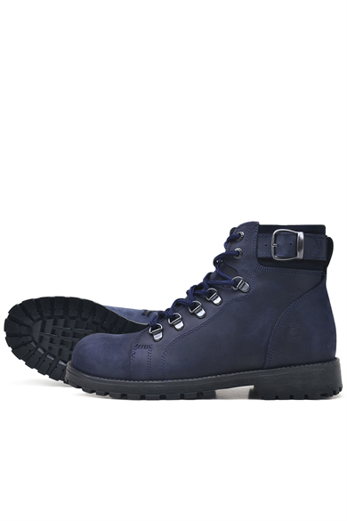 Rakerplus Griffon Hakiki Deri Lacivert Fermuarlı Bot