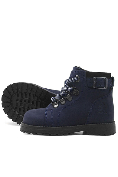 Rakerplus Griffon Hakiki Deri Lacivert Fermuarlı Bebek Botu