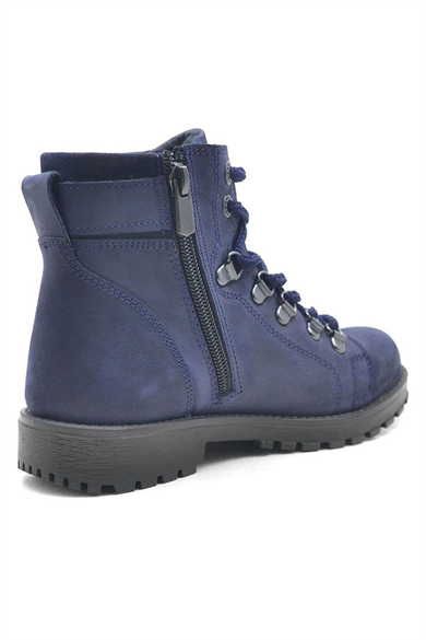 Rakerplus Griffon Hakiki Deri Lacivert Fermuarlı Çocuk Botu