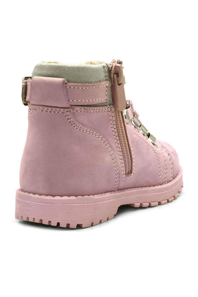 Rakerplus Griffon Hakiki Deri Pembe Fermuarlı Kışlık Kız Bebek Bot