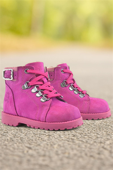 Rakerplus Griffon Hakiki Deri Pembe Fermuarlı Kışlık Kız Bebek Bot