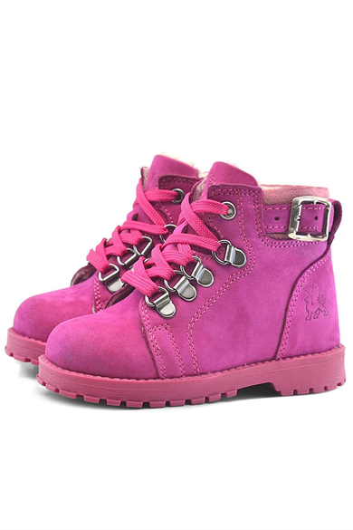 Rakerplus Griffon Hakiki Deri Pembe Fermuarlı Kışlık Kız Bebek Bot