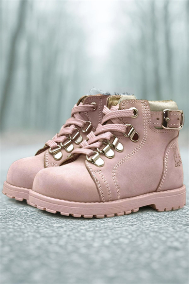 Rakerplus Griffon Hakiki Deri Pembe Fermuarlı Kışlık Kız Bebek Bot