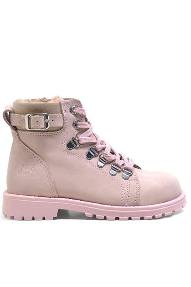 Rakerplus Griffon Hakiki Deri Pembe Fermuarlı Kışlık Kız Çocuk Bot