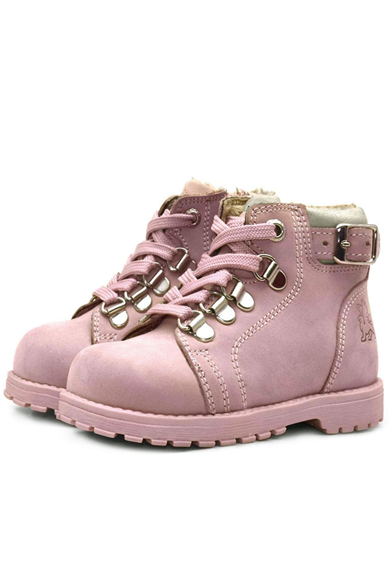 Rakerplus Griffon Hakiki Deri Pembe Fermuarlı Kışlık Kız Bebek Bot