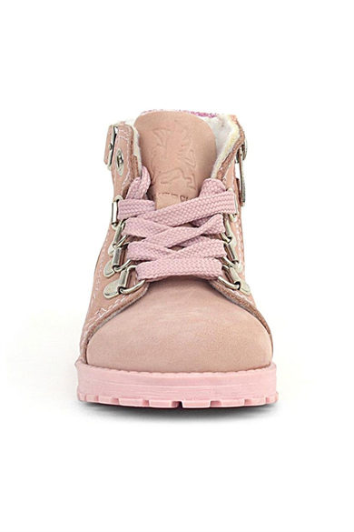 Rakerplus Griffon Hakiki Deri Pembe Simli Fermuarlı Kız Bebek Bot