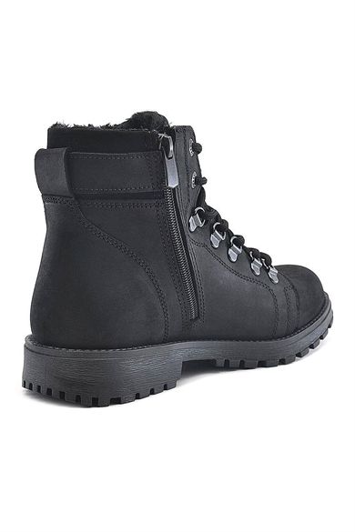 Rakerplus Griffon Hakiki Deri Siyah Fermuarlı Çocuk Bot