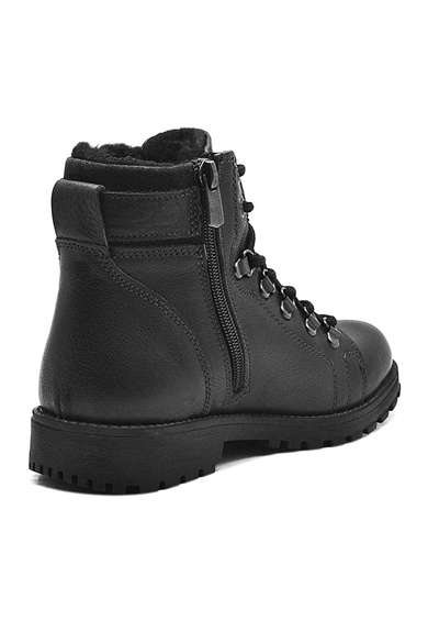 Rakerplus Griffon Hakiki Deri Siyah Fermuarlı Çocuk Bot