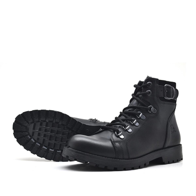 Rakerplus Griffon Hakiki Deri Siyah Fermuarlı Çocuk Bot