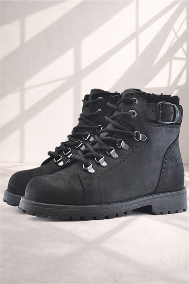 Rakerplus Griffon Hakiki Deri Siyah Fermuarlı Çocuk Bot