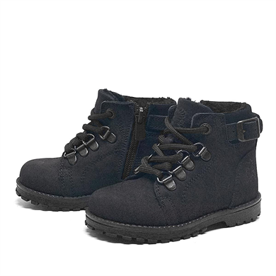 Rakerplus Griffon Hakiki Deri Siyah Fermuarlı Çocuk Bot