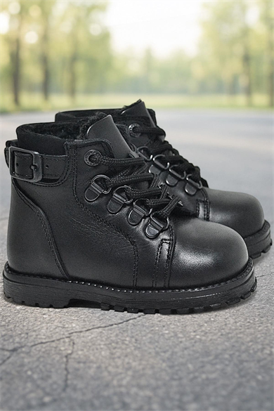 Rakerplus Griffon Hakiki Deri Siyah Fermuarlı Erkek Bebek Bot