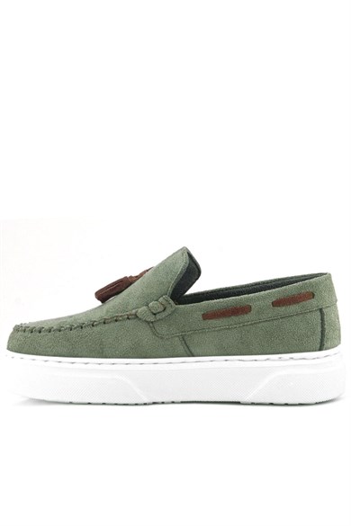 Rakerplus Haki Yeşil Hafif Tabanlı Erkek Çocuk Makosen Ayakkabı