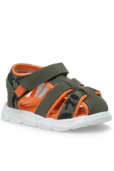 Rakerplus Haki Yeşil Kamuflaj Desenli Çocuk Sandalet