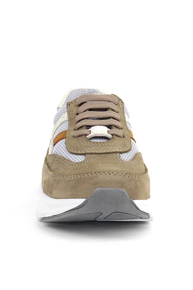 Rakerplus Hakiki Deri Anatomik Kum Rengi Bağcıklı Hafif Çocuk Spor Ayakkabı