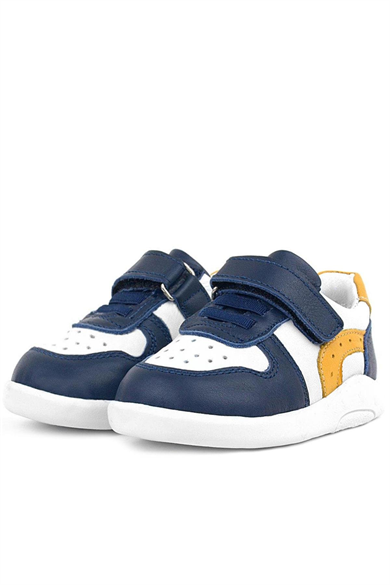 Rakerplus Hakiki Deri Anatomik Lacivert Beyaz Bebek Spor Ayakkabı
