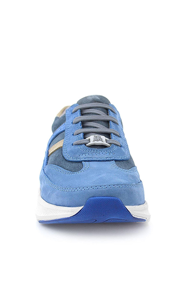 Rakerplus Hakiki Deri Anatomik Mavi Taba Bağcıklı Hafif Çocuk Spor Ayakkabı