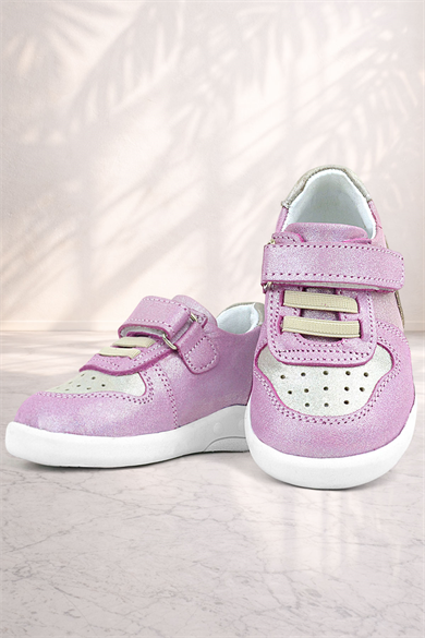 Rakerplus Hakiki Deri Anatomik Pembe Simli Bebek Spor Ayakkabı