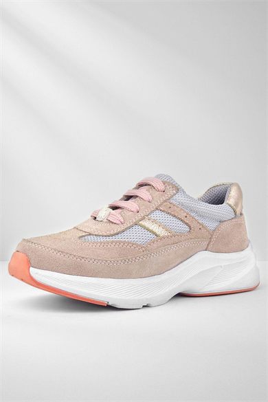 Rakerplus Hakiki Deri Anatomik Pudra Bağcıklı Hafif Çocuk Spor Ayakkabı