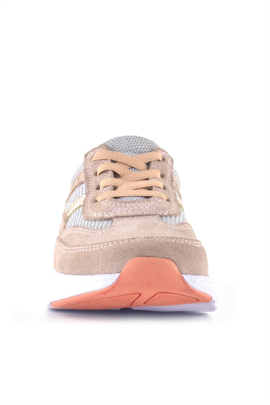 Rakerplus Hakiki Deri Anatomik Pudra Lastik Bağcıklı Hafif Kız Çocuk Günlük Ayakkabı