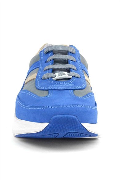 Rakerplus Hakiki Deri Anatomik Saks Mavi Taba Bağcıklı Hafif Çocuk Spor Ayakkabı