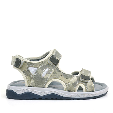 Rakerplus Hakiki Deri Bej Konfor Tabanlı Cırtlı Çocuk Sandalet