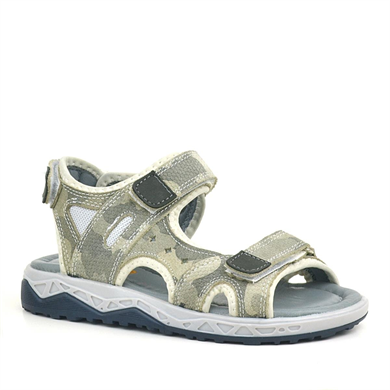 Rakerplus Hakiki Deri Bej Konfor Tabanlı Cırtlı Çocuk Sandalet