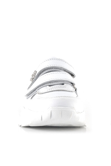 Rakerplus Hakiki Deri Beyaz Çiçek Detaylı Kız Çocuk Spor Ayakkabı