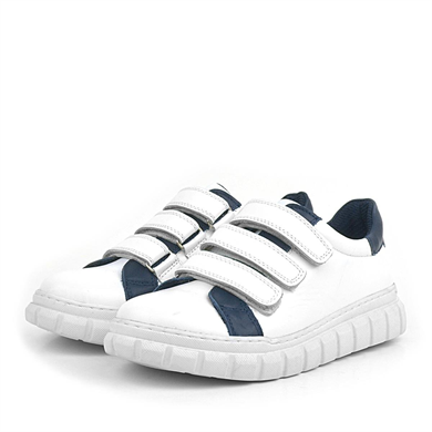Rakerplus Hakiki Deri Beyaz Cırtlı Çocuk Günlük Spor Okul Ayakkabı