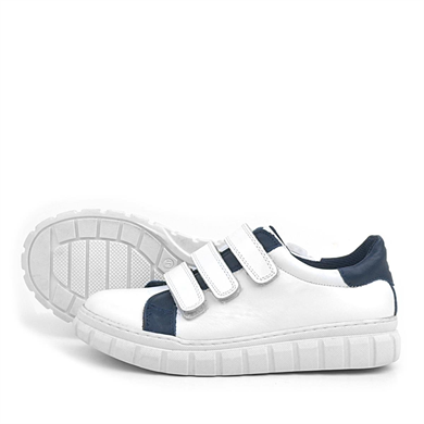 Rakerplus Hakiki Deri Beyaz Cırtlı Çocuk Günlük Spor Okul Ayakkabı