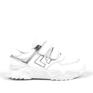 Rakerplus Hakiki Deri Beyaz Kalın Taban Cırtlı Kız Çocuk Spor Ayakkabı