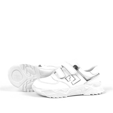 Rakerplus Hakiki Deri Beyaz Kalın Taban Cırtlı Kız Çocuk Spor Ayakkabı