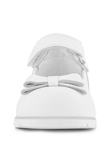 Rakerplus Hakiki Deri Beyaz Kız Bebek Babet Ayakkabı