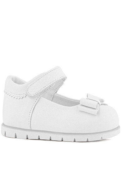 Rakerplus Hakiki Deri Beyaz Kız Bebek Babet Ayakkabı