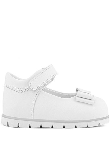 Rakerplus Hakiki Deri Beyaz Kız Bebek Babet Ayakkabı