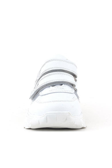 Rakerplus Hakiki Deri Beyaz Metal Detaylı Kız Çocuk Sneakers Ayakkabı