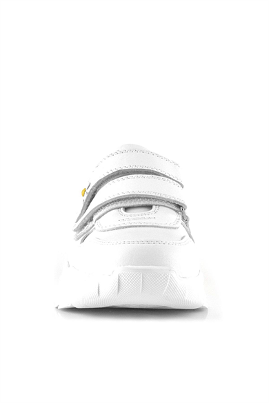 Rakerplus Hakiki Deri Beyaz Papatya Detaylı Kız Çocuk Günlük Ayakkabı