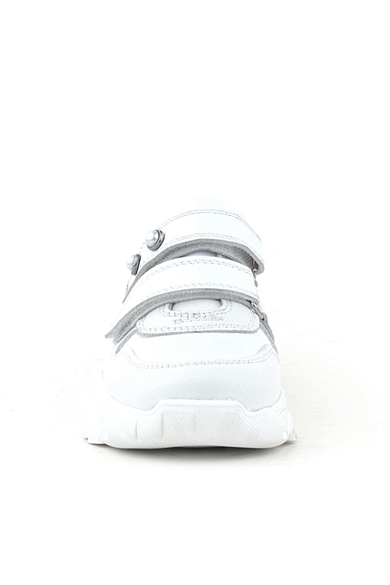 Rakerplus Hakiki Deri Beyaz Taşlı Kız Çocuk Sneakers Ayakkabı