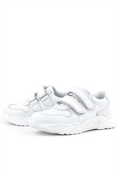 Rakerplus Hakiki Deri Beyaz Yüksek Tabanlı Kız Çocuk Sneakers Ayakkabı